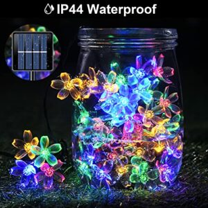 JMEXSUSS 2 Pack Flower Solar String Lights, Each 30.6FT 50LED Solar Lights Outdoor Waterproof, Cherry Blossoms Solar Fairy Lights Decorations for Garden Yard Patio Christmas Tree Party Decoration