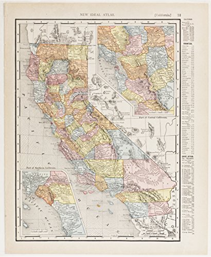 California with insets of Southern & Central Regions (1911)