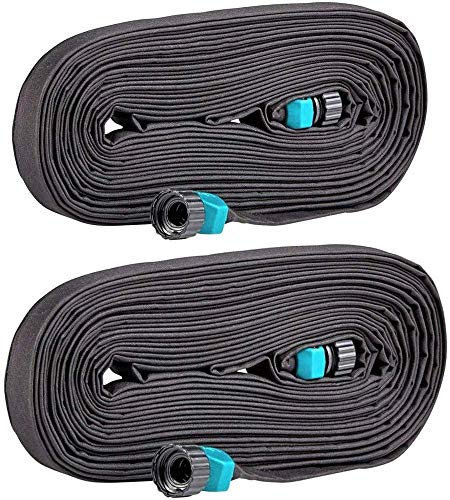 Rocky Mountain Goods Soaker Hose Flat (75’ Pack of 2)- Heavy Duty Double Layer Design - Saves 70% Water - Consistent Drip Throughout Hose - Leakproof Guarantee - Garden/Vegetable Safe