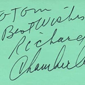 Richard Chamberlain Actor 1976 Movie TV Autographed Signed Index Card JSA COA