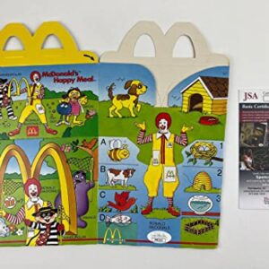 Squire Fridell signed McDonalds Happy Meal Box Ronald Mcdonald JSA Authentication