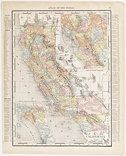 California with insets of Southern & Central Regions (1911)