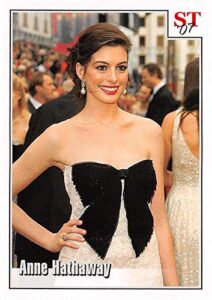 anne hathaway trading card (actor princess diary) 2008 spotlight tribute promotional #20 perforated edges