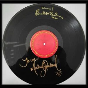 Paul McCartney Michael Jackson LP Autograph Rare with Certificate of Authenticity