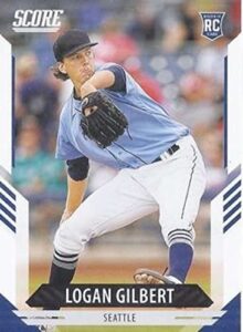 2021 panini chronicles score #5 logan gilbert seattle mariners rc rookie card official mlb pa baseball trading card in raw (nm or better) condition