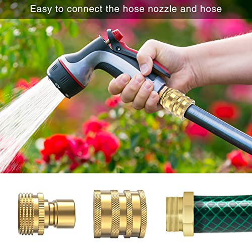 Twinkle Star Heavy Duty 3/4 Garden Hose Quick Connect Fittings, Water Lock Splitter, Sink Spigot Connectors, No Leak Connection, 2 Adapters Included