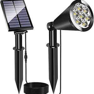 MEIHONG Solar Spot Light Outdoor, Waterproof Solar LED Landscape Lights Dusk to Dawn, 2-in-1 Solar Spotlight Solar Powered Accent Lights for Garden Porch Walkway Patio (1 Pack)