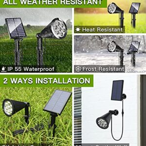 MEIHONG Solar Spot Light Outdoor, Waterproof Solar LED Landscape Lights Dusk to Dawn, 2-in-1 Solar Spotlight Solar Powered Accent Lights for Garden Porch Walkway Patio (1 Pack)