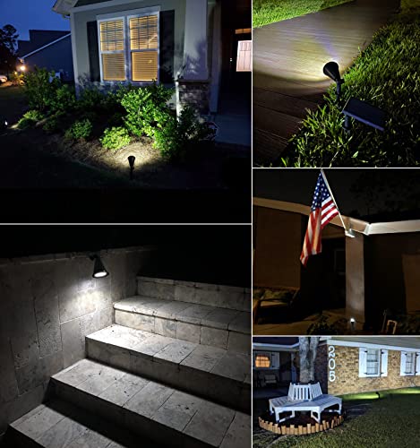 MEIHONG Solar Spot Light Outdoor, Waterproof Solar LED Landscape Lights Dusk to Dawn, 2-in-1 Solar Spotlight Solar Powered Accent Lights for Garden Porch Walkway Patio (1 Pack)