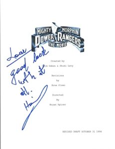 haim saban signed autographed mighty morphin power rangers movie script coa