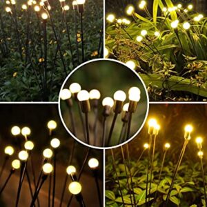 Otdair Solar Garden Lights-New Upgraded 4 Pack 8 LED Solar Powered Firefly Lights 4 Pack Solar Firefly Lights Outdoor Waterproof Vibrant Garden Lights for Patio Pathway Decoration,Warm White