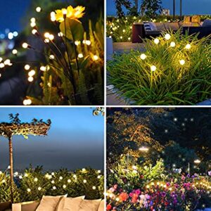 Otdair Solar Garden Lights-New Upgraded 4 Pack 8 LED Solar Powered Firefly Lights 4 Pack Solar Firefly Lights Outdoor Waterproof Vibrant Garden Lights for Patio Pathway Decoration,Warm White