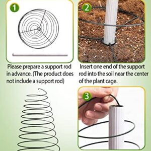 Pea Trellis Green Bean Trellis for Garden - 2 Pack Sugar Snap Tower Stretchable to 53.6 in, Metal Climbing Plant Growing Cage Support for Cucumber Vine Indoor Outdoor (Stick Not Include)