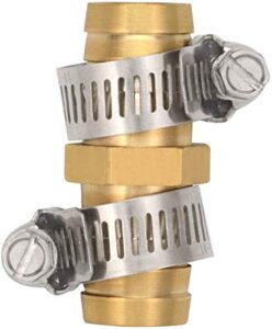 5 pack 5/8 inch brass garden water hose repair mender hose connectors with stainless clamp