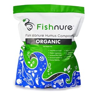 fishnure 8 pound odorless organic humus compost fish manure fertilizer – omri listed – with living fertilizer for potted plants, indoor plants, herb gardens, vegetable gardens, flower and fruits