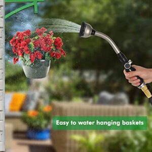 RESTMO Watering Wand Heavy Duty, Metal Garden Hose Wand with 10 Spray Patterns, 15-Inch Long Hose Nozzle Sprayer with Thumb Flow Control, Ideal to Water Hanging Baskets and Shrubs