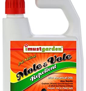 I Must Garden Mole & Vole Repellent Hose End Concentrate: Professional Strength – Twice The Coverage – All Natural Ingredients – 32oz