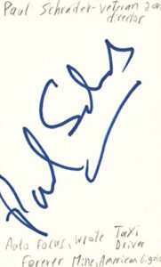 paul schrader veteran director movie tv autographed signed index card jsa coa