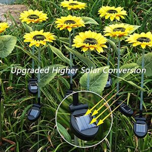 Solar Sunflower Light 2 Pack, Solar Powered Lights Outdoor Decorations, Christmas Colorful Flower Stake Outdoor Lights for Garden, Yard, Lawn Decor Halloween and Christmas Day