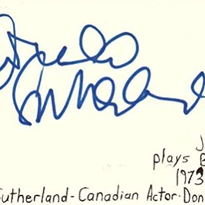 Donald Sutherland Canadian Actor Movie TV Autographed Signed Index Card JSA COA