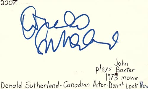 Donald Sutherland Canadian Actor Movie TV Autographed Signed Index Card JSA COA