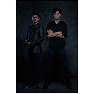 shadowhunters: the moral instruments matthew daddario as alec lightwood and harry shum jr. as magnus bane standing side by side 8 x 10 inch photo