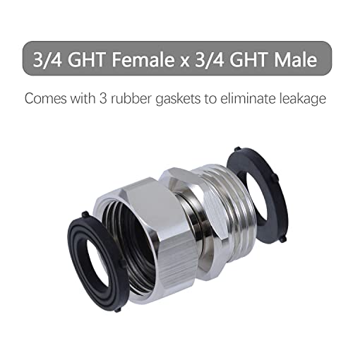 G-Sunny Garden Hose Swivel Adapter, 3/4" GHT Solid Brass Hose Connectors Adapters,3/4 GHT Female x 3/4 GHT Male Hose Adapter