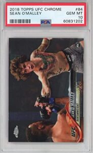 graded 2018 topps chrome sean o’malley #84 rookie rc ufc mma card psa 10 gem mint