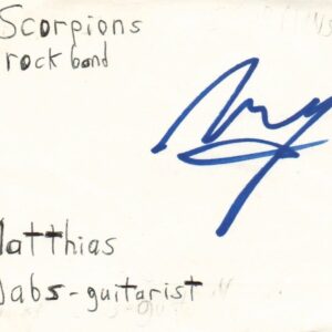 Matthias Jabs Guitarist Scorpions Rock Band Music Signed Index Card JSA COA