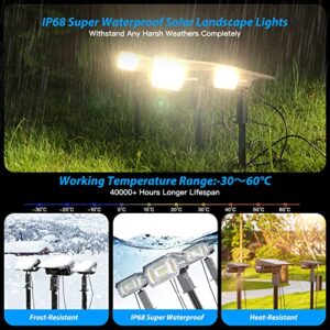 100LED Solar Spotlights Power 2PCS 40LED Non-Solar Outdoor Lights for Palm Trees,IP68 Waterproof Solar Lights Outdoor Garden Auto On/Off,3-IN-1 Solar Powered Solar Spot Lights Outdoor Landscape Lights