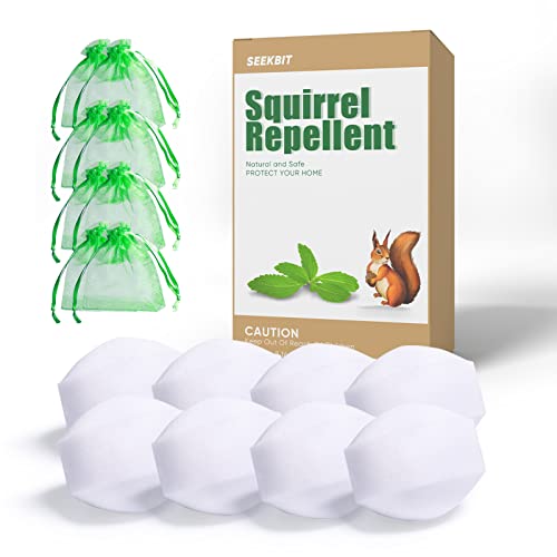 SEEKBIT 8 Pack Squirrel Repellent | Squirrel Deterrent Attic, Car, Engines, Under Hood, Vehicle, Garage | Chipmunk Rodent Mice Repellent | Garden, Yard, Outdoor, Bird Feeder Repeller