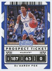 2020-21 panini contenders draft picks prospect ticket variation #22 de’aaron fox kentucky wildcats official ncaa basketball card in raw (nm near mint or better) condition