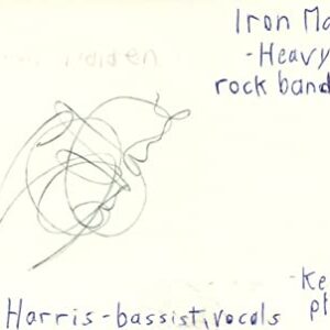 Steve Harris Vocals Bassist Keyboard For Iron Maiden Music Signed Index Card JSA COA