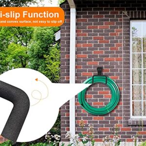 Metal Garden Hose Holder - Heavy Duty Hose Hanger Wall Mounted Water Hose Holder for Outside Yard, Durable Hose Hooks Ideal for Water Hose, Extension Cords (1pc Black)