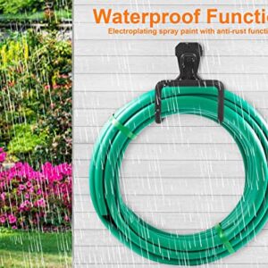 Metal Garden Hose Holder - Heavy Duty Hose Hanger Wall Mounted Water Hose Holder for Outside Yard, Durable Hose Hooks Ideal for Water Hose, Extension Cords (1pc Black)