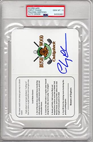 Chevy Chase Autographed Signed Caddyshack Scorecard with PSA/DNA Gade 10 and Authentication