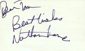 nathan lane actor writer tv movie autographed signed index card jsa coa