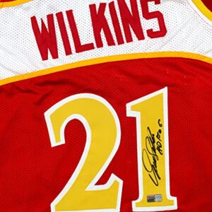 Dominique Wilkins Signed Autographed Atlanta Hawks Red Custom Jersey Inscribed HOF 06 TRISTAR