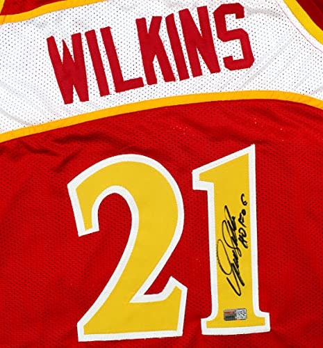 Dominique Wilkins Signed Autographed Atlanta Hawks Red Custom Jersey Inscribed HOF 06 TRISTAR