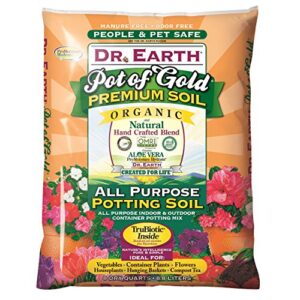 dr. earth 749688008136 813 gold premium potting soil, 8 quart