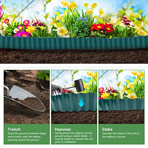 Landscape Edging Board, Paver Edging, Lawn Edging, Antirust Flexibility Sturdy Plastic Garden Edging Border Fence for Vegetable, Flower Beds, DIY Patios and Lawns Edging, 6 inch by 30 feet