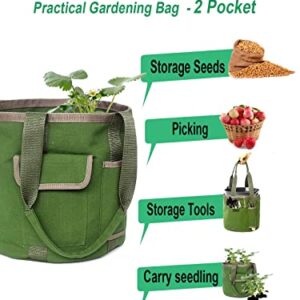 Garden Tools Bucket Bag,Gardening Organizer Tote for 5 Gallon Buckets with Pockets,Garden Bags for Tools Garden Caddy Great Sturdy Canvas Tool Storage Set for Women Men Gardener (Bag Only/No Tools)