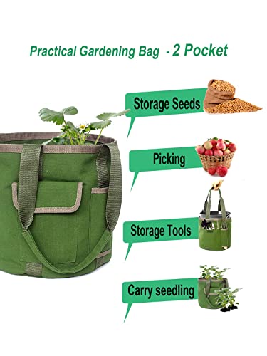 Garden Tools Bucket Bag,Gardening Organizer Tote for 5 Gallon Buckets with Pockets,Garden Bags for Tools Garden Caddy Great Sturdy Canvas Tool Storage Set for Women Men Gardener (Bag Only/No Tools)