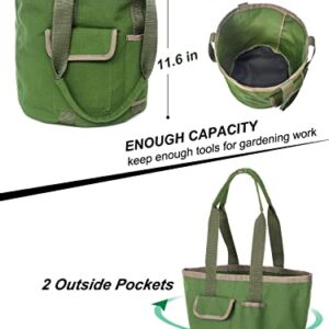 Garden Tools Bucket Bag,Gardening Organizer Tote for 5 Gallon Buckets with Pockets,Garden Bags for Tools Garden Caddy Great Sturdy Canvas Tool Storage Set for Women Men Gardener (Bag Only/No Tools)