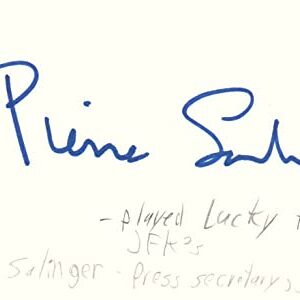 Pierre Salinger JFK's Press Secretary Autographed Signed Index Card JSA COA