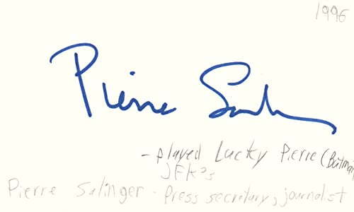 Pierre Salinger JFK's Press Secretary Autographed Signed Index Card JSA COA