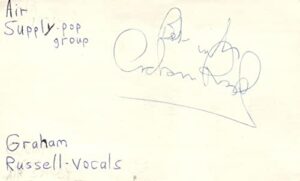 graham russell vocals air supply band pop music signed index card jsa coa