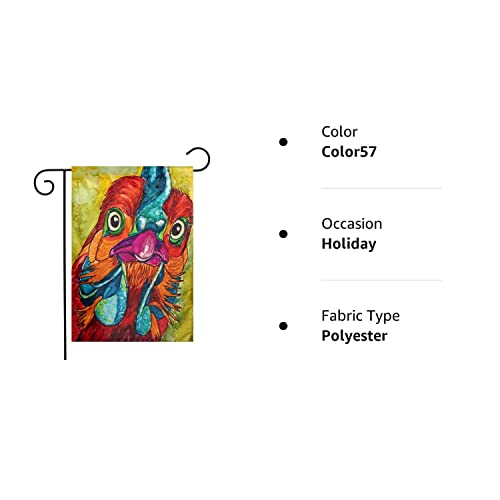 Chicken Garden Flowers Painting Garden Flags House Indoor & Outdoor Holiday Decorations,Waterproof Polyester Yard Decorative For Game Family Party Banner