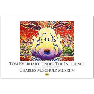 tom everhart”nobody barks in la” peanuts fine art poster