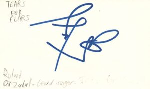 roland orzabal lead singer tears for fears rock band signed index card jsa coa